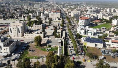 Aerial view of the city of Jenin, north of the West Bank