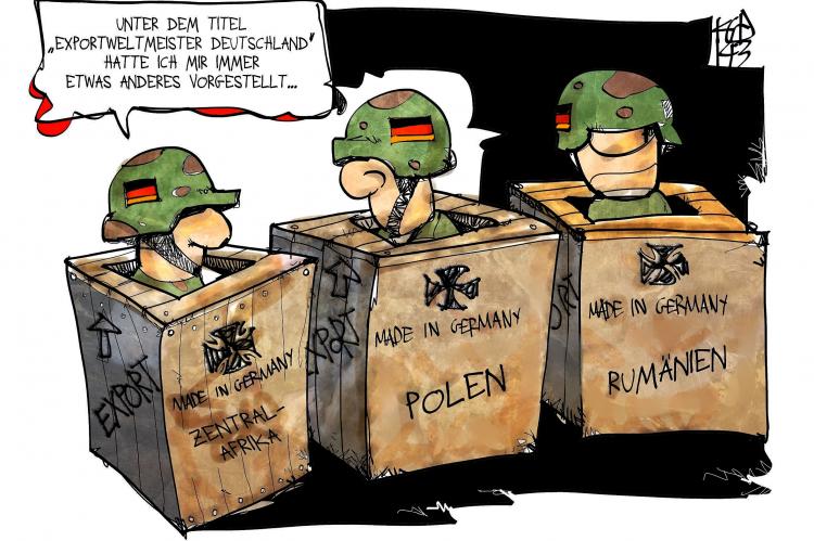 Karikatur Exportweltmeister Deutschland