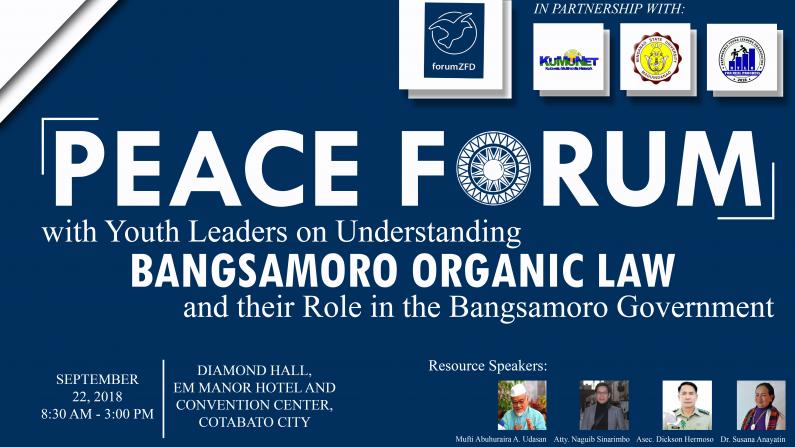 Logo of the Peace Forum on Understanding the Bangsamoro Organic Law with Speakers