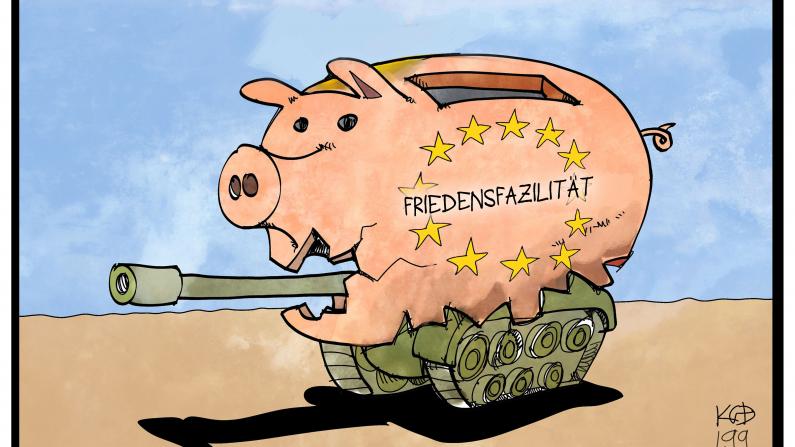 Karikatur Europäische Friedensfazilität