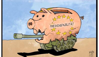 Karikatur Europäische Friedensfazilität